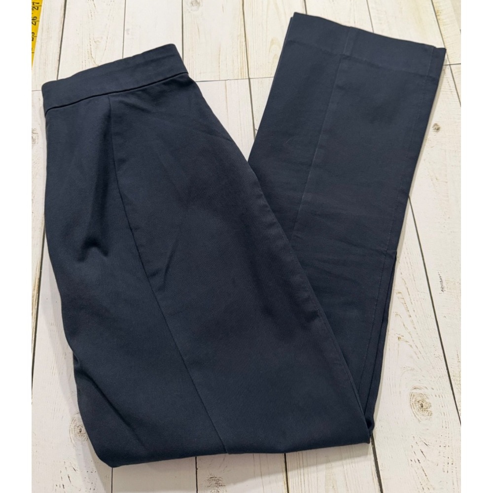 Everlane The Kick Cropped Pants Womens 0 Navy Side Zip Stretch Mid Rise‎